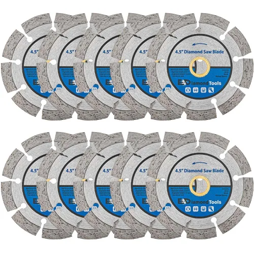 Vista 21 de Hoja de sierra segmentada de diamante de 4" para hormigón, ladrillo, bloque y mampostería Altura del segmento de 0.394 in, eje de 7/8"-5/8", grano