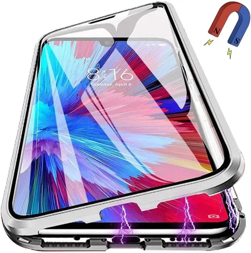 Vista 11 de Funda magnética para Huawei P30 Lite, protección completa de 360°, parachoques de metal con parte delantera y trasera, cubierta abatible de vidrio