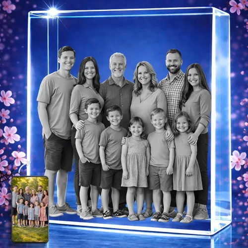 Vista 8 de STRONGUS Foto personalizada de cristal 3D, regalos para el día de la madre, para padre, mamá, novia, ella, él, novio, cumpleaños, aniversario
