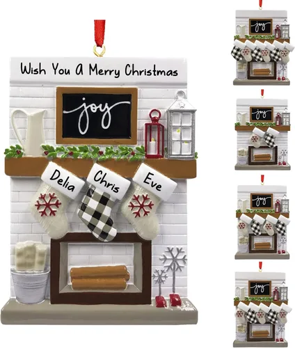 Vista 9 de Adornos de Navidad personalizados para familia de 2, adornos de Navidad familiares personalizados con nombres, decoraciones de Navidad