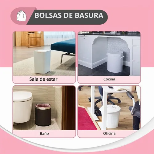 Vista 5 de Teivio - Bolsas de basura pequeñas de 2 galones, 170 unidades, sin perfume, color rosa