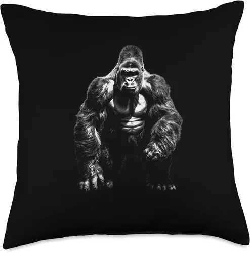 Vista 5 de Wild Vibes Face Angry Growling Scary Silverback Gorilla - Almohada (16 x 16 pulgadas), multicolor