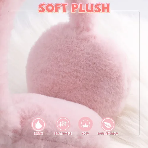 Vista 2 de XIAOHAWANG Orejeras de invierno para niños y niñas, orejeras cálidas para bebés y niños, calentador de orejas acolchado de felpa