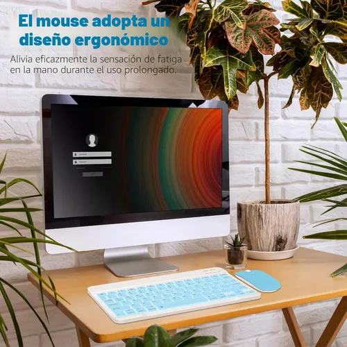 Vista 5 de QWERTY - Teclado Bluetooth de 10 pulgadas, teclado inalámbrico ultra delgado, sin retrasos, silencioso, compatible con iPhone, iPad, computadora