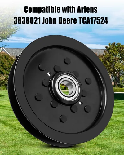 Vista 4 de Polea tensora plana para Ariens John Deere 737 757 777 797 1585 1570 1580 Z820A Z910A Series, polea tensora para cortacésped reemplazar TCA17524