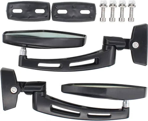 Vista 2 de NewYall Par negro Racing espejo retrovisor doble ajuste Sport Bike espejo lateral para Kawasaki para Suzuki para Honda CBR 250 600 929 954 1000 GSXR