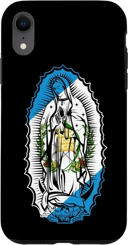 Vista 24 de Funda para iPhone 16 Virgen de Guadalupe con bandera de Guatemala