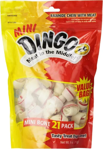 Vista 10 de Dingo 95014 Mini Bones, cuero crudo para perros pequeños, de juguete, rojo, 14