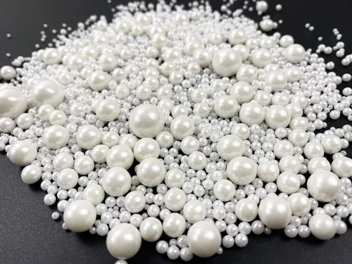 Vista 5 de Chispas de Azúcar Perlado Comestible Blanco Caramelo 120g/ 4.2oz Horneado Decoraciones Comestibles para Pasteles Coberturas para Cupcakes Decoración