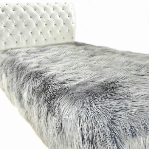 Vista 58 de Manta de felpa de piel sintética, manta de piel moderna, manta pequeña para bebé, pelo largo, color negro, peludo - Fur Accents (2 x 3 pies, negro)