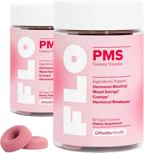 Vista 5 de Gomitas O Positiv FLO para SPM de las Mujeres - Alivio Proactivo del SPM - Se enfoca en los brotes hormonales, la hinchazón, los calambres