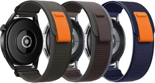 Vista 19 de Correa de nylon compatible con Samsung Galaxy Watch 7/FE/6/5 Pro 4 3/Watch 4 6 Classic/Active/Gear S2 S3 Frontier, correa de bucle deportivo de 20