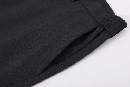 Vista 5 de Plaid&Plain Pantalones de vestir para hombre con cintura elástica y tela elástica de ajuste recto