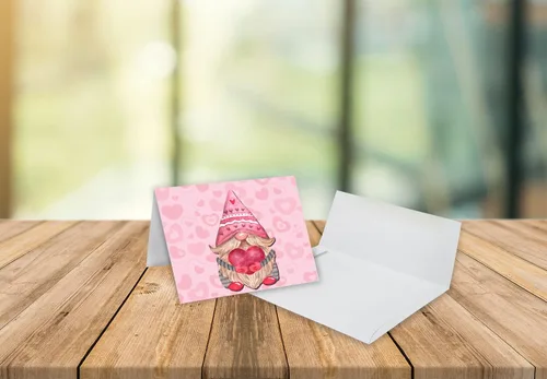 Vista 2 de Small World Greetings Tarjetas de San Valentín de gnomos caprichosos, 24 unidades, interior en blanco con sobres, tamaño A2 de 5.5 x 4.25 pulgadas