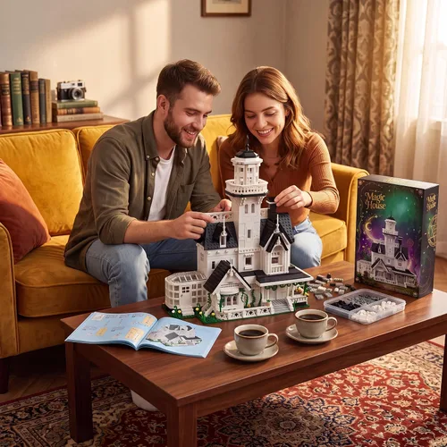 Vista 9 de Magic Owens House Building Set for Adults with LED Lights Horror Houses Blocks Toy, Compatible with Lego, Architecture Collectible Movie Model Kit