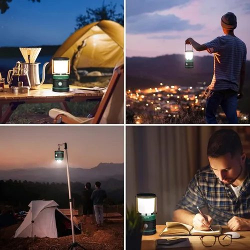 Vista 8 de Lepro Linterna de Campamento, LED Alimentada por Batería con 1500LM, 4 Modos de Luz, Luz Impermeable para Tienda, Linterna con Luz para Huracán, Luz