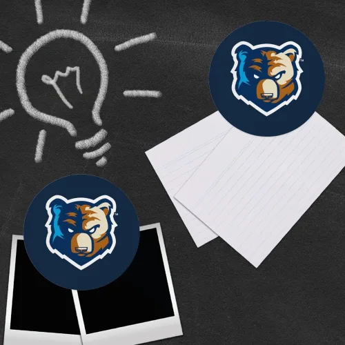 Vista 3 de Bob Jones University Primary Logo Refrigerator Fridge Locker Vinyl Circle Magnet Set
