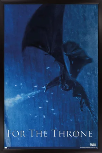 Vista 9 de Trends International Póster de pared Viserion Game of Thrones, 14.725 x 22.375 pulgadas, versión enmarcada de madera de granero