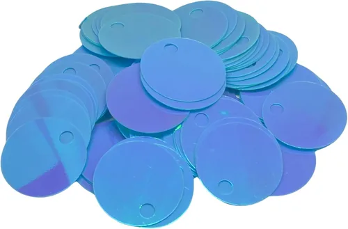 Vista 19 de Paillettes de lentejuelas redondas planas de 10/20/1.181 in, agujero de 0.157 in, mezcla de colores, lentejuelas acrílicas, 1,76 onzas (1.76 oz)