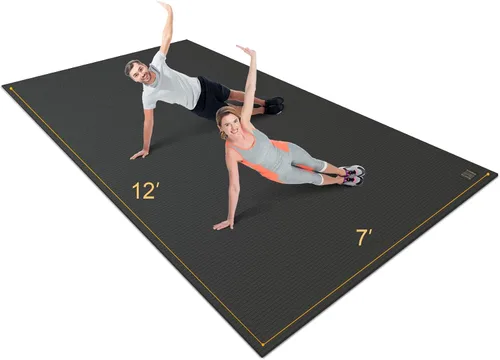 Vista 8 de Gxmmat Extra Wide Large Exercise Mat 12'x7'/10'x7/8'x7(7mm), Thick Workout Mats for Home Gym Flooring, High-Density Durable Cardio Mat, Shoe
