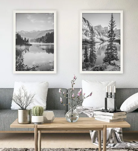 Vista 5 de MCS Marco para póster con estilo de museo, de 24 x 36 pulgadas, color blanco, vertical y horizontal, para colgar en la pared, marco grande