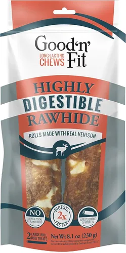Vista 8 de Good n Fit - Rollos pequeños con sabor a hígado de pollo real, 6 unidades, masticables de cuero crudo altamente digeribles de larga duración