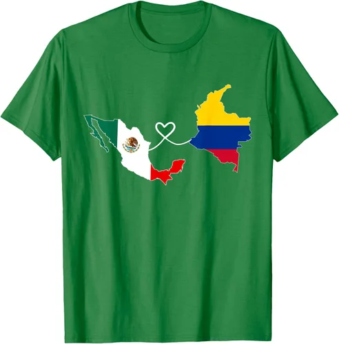 Vista 5 de Camiseta Half Colombian Half Mexican Flag Map DNA Mexico Colombia