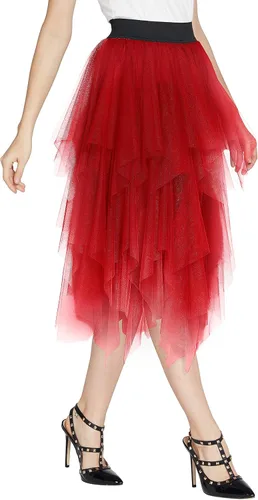 Vista 5 de Urban CoCo - falda tutú transparente para mujer con capas de malla de tul