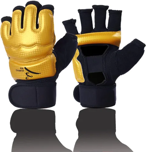 Vista 12 de Guantes de boxeo de kickboxing, guantes de boxeo para hombres, mujeres, niños, medio dedo, saco de boxeo, guantes de lucha para hombres y mujeres
