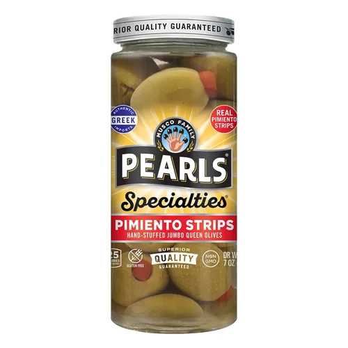 Vista 16 de Pearls Specialties - Aceitunas de reina griegas rellenas de queso azul, tarro de 6.7 onzas, paquete de 6, verificadas sin OMG, certificado Kosher