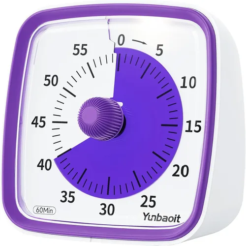 Vista 10 de Yunbaoit Temporizador visual con luz nocturna, temporizador de cuenta regresiva de arco iris de 60 minutos para niños y adultos, herramienta