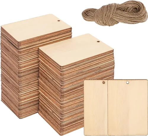 Vista 11 de 150 cuadrados de madera para manualidades, piezas de madera sin terminar de 5 x 5 pulgadas para manualidades, hojas de madera en blanco, hojas