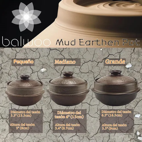 Vista 5 de Olla coreana de barro de barro Ttukbaegi, Esmalte de barro natural de cerámica de arcilla Cazuela de cocción de arcilla, Olla de cerámica resistente