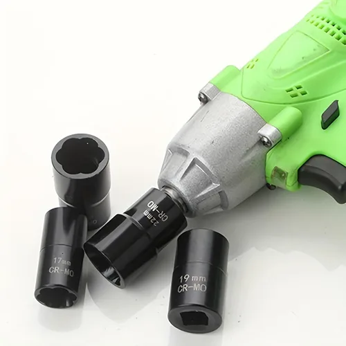 Vista 5 de Juego de extractor de tuercas de perno de impacto de 1/2 pulgada, 5 piezas de rueda de bloqueo, kit de removedor de tuercas de rueda de 0.669 in