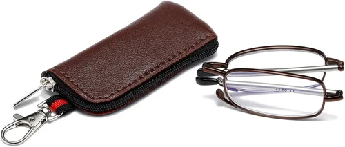 Vista 16 de Gafas de lectura plegables para hombres y mujeres, llavero compacto para lectores con luz azul, anteojos portátiles de bolsillo