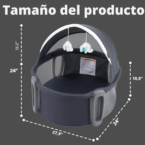 Vista 6 de Pamo babe Moisés portátil y espacio de juego cuna de viaje para recién nacido