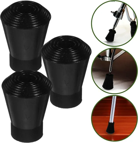 Vista 9 de 3pcs Black Rubber Drum Stand Feet, Anti Slip Floor Protectors for Kits