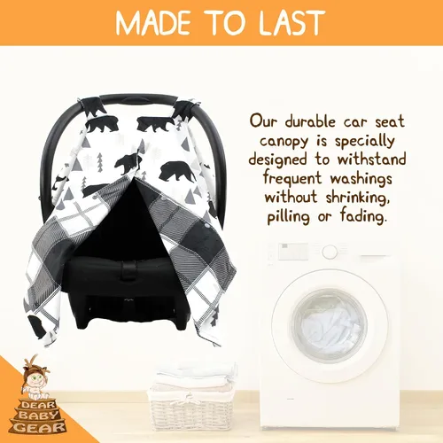 Vista 2 de Dear Baby Gear Funda de asiento de automóvil para bebé, toldo portador para recién nacidos, regalo del día de la madre para madres, manta de baby