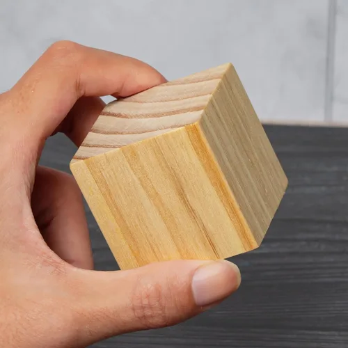 Vista 4 de Ninekong - Paquete de 30 bloques de madera sin terminar, cubos de pino