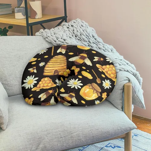 Vista 5 de Forchrinse Bee Daisy - Funda de almohada de lactancia elástica para bebé, fundas de lactancia extraíbles para almohada de lactancia, bonita funda