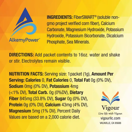 Vista 7 de AlkemyPower™ Polvo de electrolitos de hidratación, sin azúcares, sales, carbohidratos, sabores o calorías, 100% natural, práctico paquete de 30
