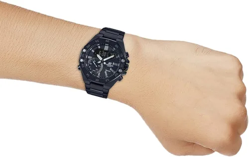 Vista 4 de Casio Edifice ECB-10DC-1ADF Reloj analógico de cuarzo negro de acero inoxidable para hombre