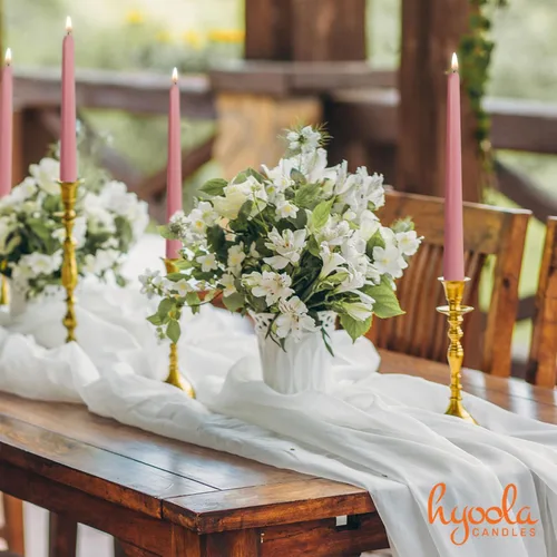 Vista 6 de Hyoola Paquete de 12 velas altas cónicas – 10 pulgadas, sin goteo, sin perfume, cera de parafina con mechas de algodón, 8 horas de tiempo