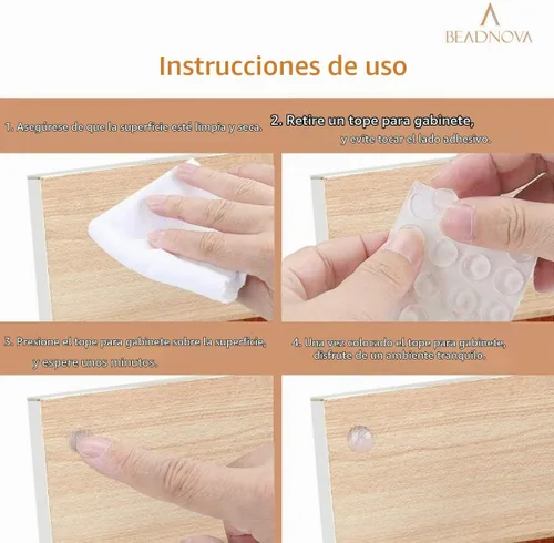 Vista 4 de BEADNOVA Parachoques de gabinete 100 piezas de goma transparente para puerta, topes de gabinete, silenciadores de puerta de goma, almohadilla