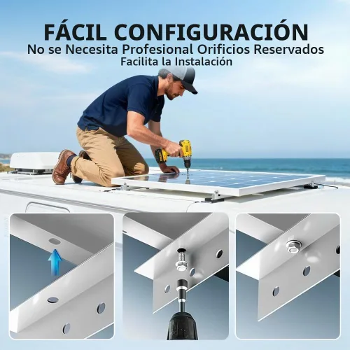 Vista 7 de DOKIO Panel solar monocristalino de 100W 18V para sistemas de 12V, MC4
