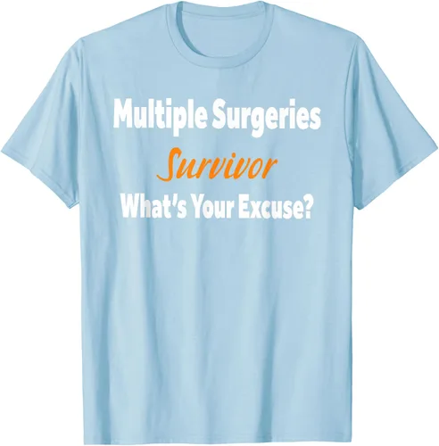 Vista 95 de Camiseta de regalo de cirugía múltiple para sobrevivientes de cirugía ¿Cuál es tu excusa?, Negro