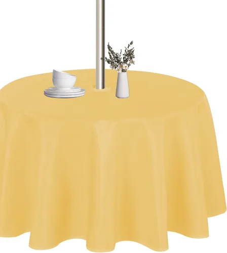 Vista 40 de LUSHVIDA Mantel cuadrado para exteriores con agujero para sombrilla y cremallera, 54 x 54 pulgadas, color negro, lavable, impermeable, a prueba