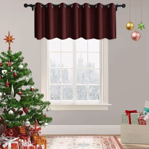 Vista 27 de Frelement Cortinas de Navidad de terciopelo afelpado para sala de estar, cortinas de oscurecimiento con ojales en la parte superior, cortinas