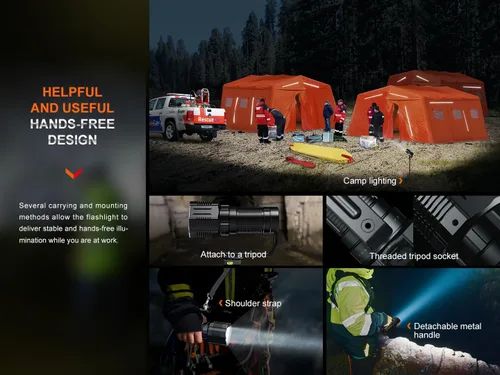 Vista 10 de fenix LR60R, linterna LED recargable de largo alcance ultra brillante 21,000 lúmenes 3,559.7 ft 113 horas máximo carga rápida de 45 W