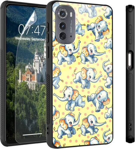 Vista 74 de Funda para Motorola Moto Edge 2022, cubierta trasera de vidrio templado con protector de pantalla, protección a prueba de golpes para Motorola Moto